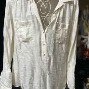 LOFT Soft Cream Blouse , Size M